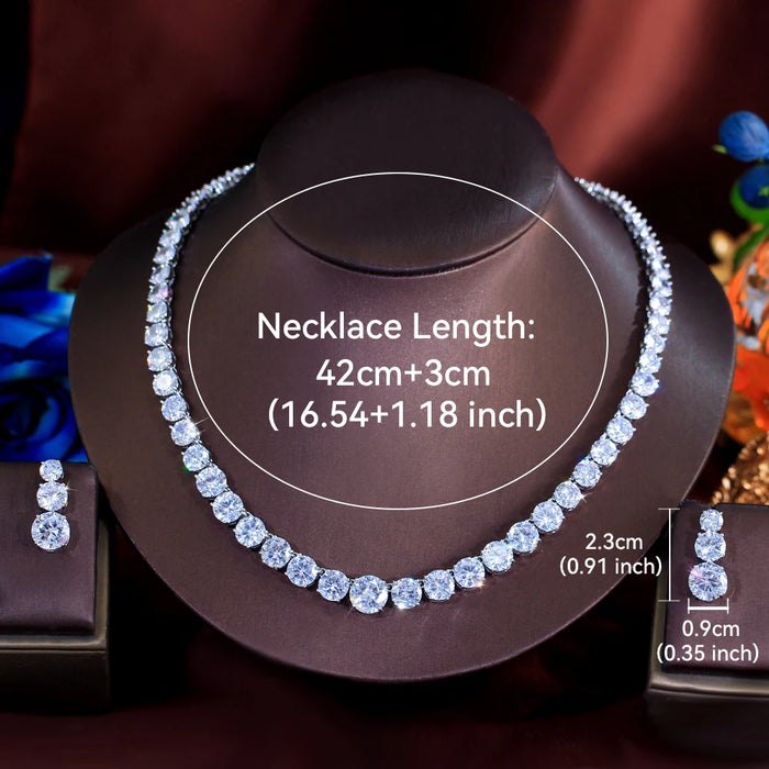 Signature Tennis Crystal Necklace & Earrings Set