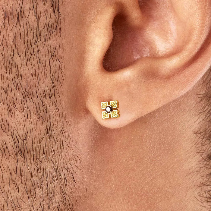 Sterling Silver Gold Cress Stud Earrings