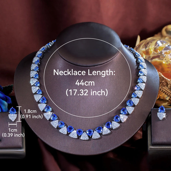 Aurora Trillion Crystal Statement Necklace & Earrings Set