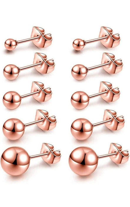 Hypoallergenic Ball Stud Earrings - Silver, Gold & Rose Gold