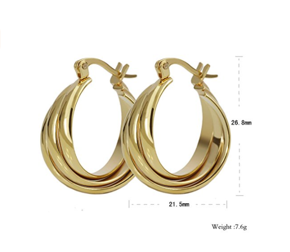 9ct Gold Filled Twist Hoop Earrings