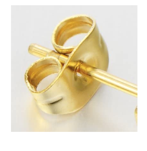 Cubic Zirconia 7mm Diamond 18K Yellow Gold Filled Stud Earrings