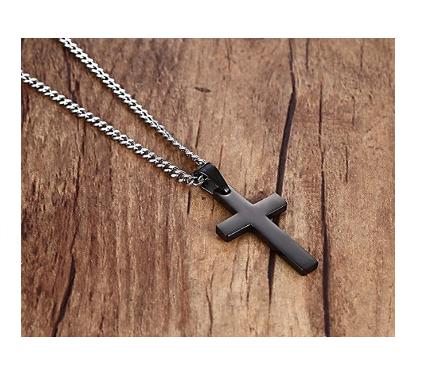 Stainless Steel Simple Cross Cuban Chain Necklace