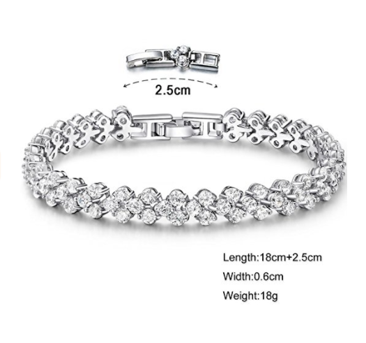 Swarovski Elements Crystal Sterling Silver Bracelet