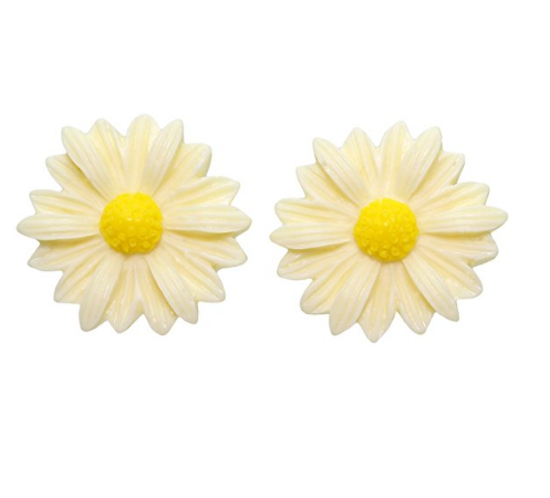 Hypoallergenic Daisy Plastic Stud Girl's Earrings