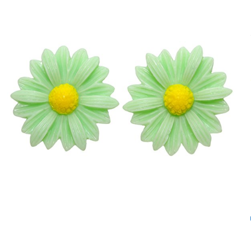 Hypoallergenic Daisy Plastic Stud Girl's Earrings