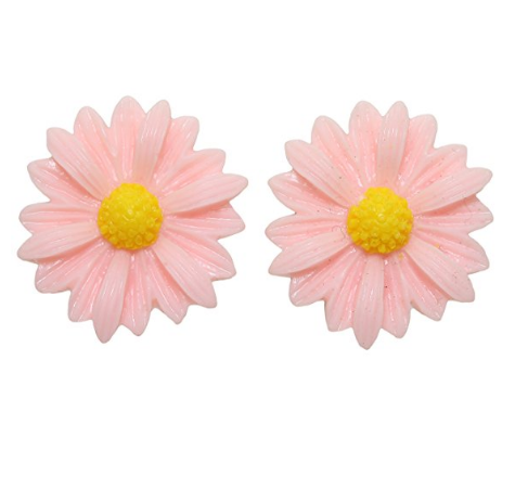 Hypoallergenic Daisy Plastic Stud Girl's Earrings