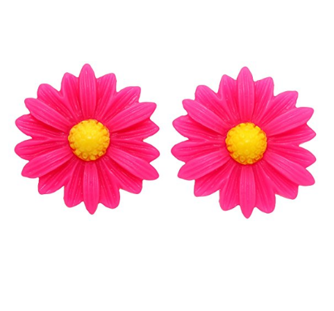 Hypoallergenic Daisy Plastic Stud Girl's Earrings