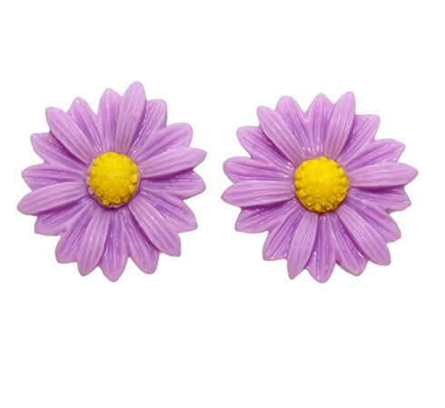 Hypoallergenic Daisy Plastic Stud Girl's Earrings