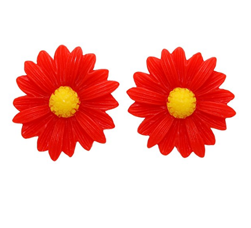 Hypoallergenic Daisy Plastic Stud Girl's Earrings