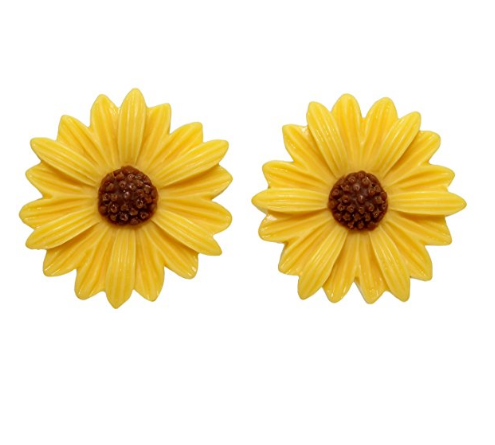 Hypoallergenic Daisy Plastic Stud Girl's Earrings