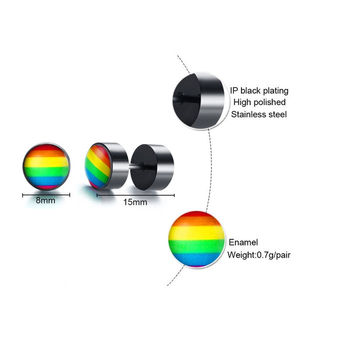LGBTQ Pride Rainbow Stud Earring Collection