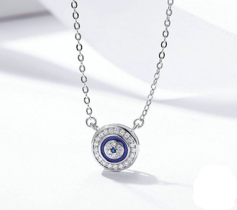 925 Sterling Silver Blue Evil Eye Necklace