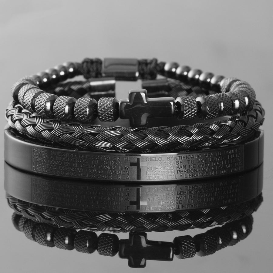 Men's Spanish Stainless Steel Cross Bracelet
