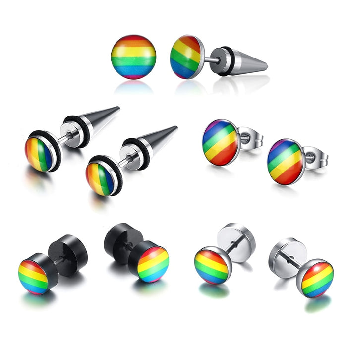 LGBTQ Pride Rainbow Stud Earring Collection