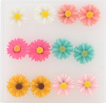 Hypoallergenic Daisy Plastic Stud Girl's Earrings