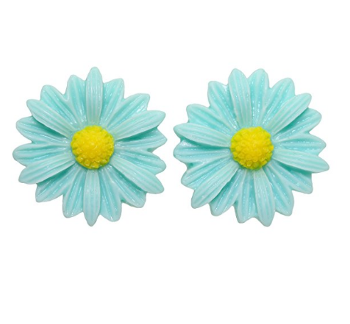 Hypoallergenic Daisy Plastic Stud Girl's Earrings