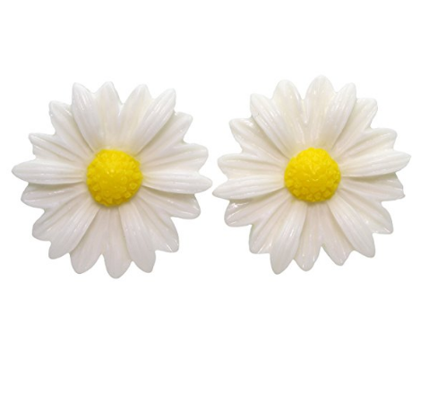 Hypoallergenic Daisy Plastic Stud Girl's Earrings