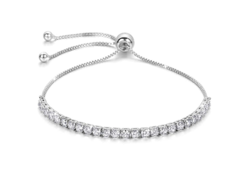 Diamond Cut CZ Sterling Silver Bracelet