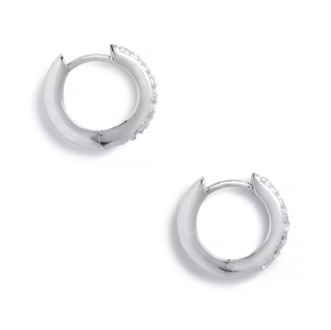 Shiny Solid 925 Sterling Silver Small Hoop Earrings