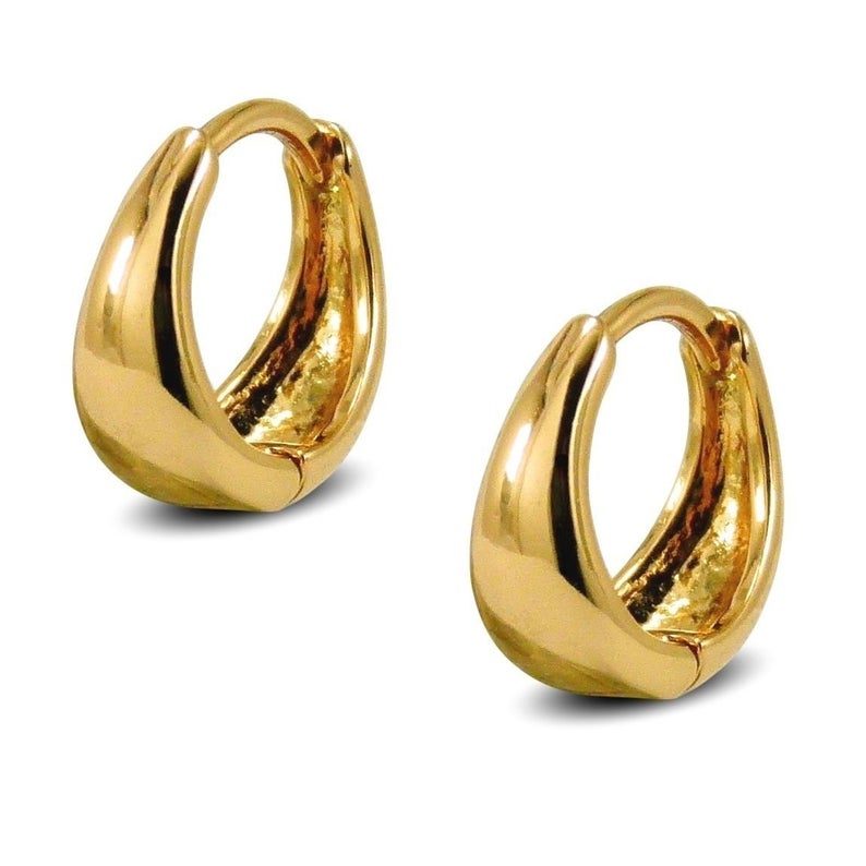 Gold Plated 925 Sterling Silver Plain Small Earrings