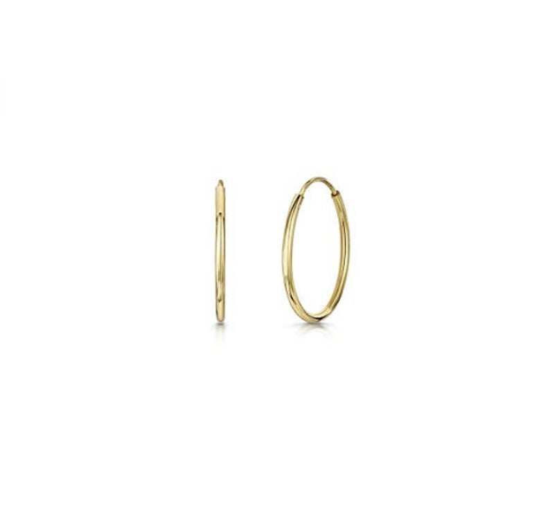 9ct Gold Sleeper Hoops Earrings 12mm - 24mm