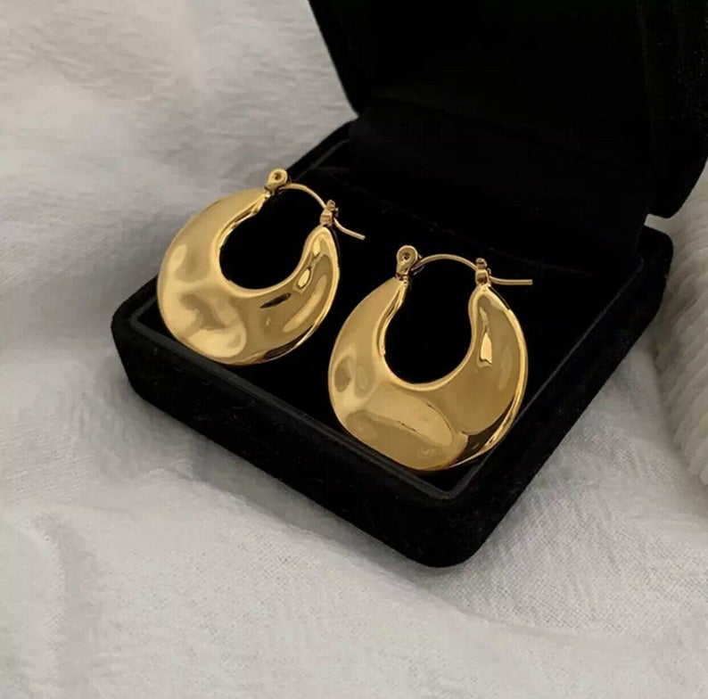 9ct Gold Filled Creole Huggie Hoop Earrings