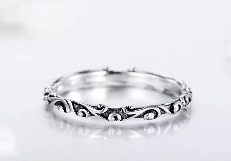 Sterling Silver Stackable Filigree Ladies Ring