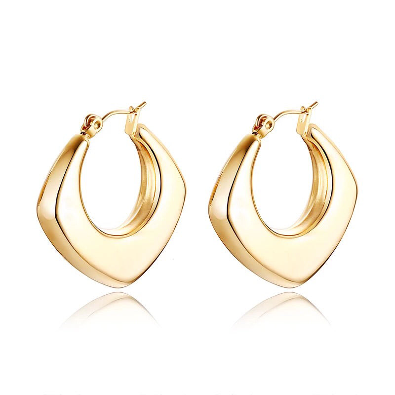 9ct Gold Filled Chunky Square Hoop Earrings