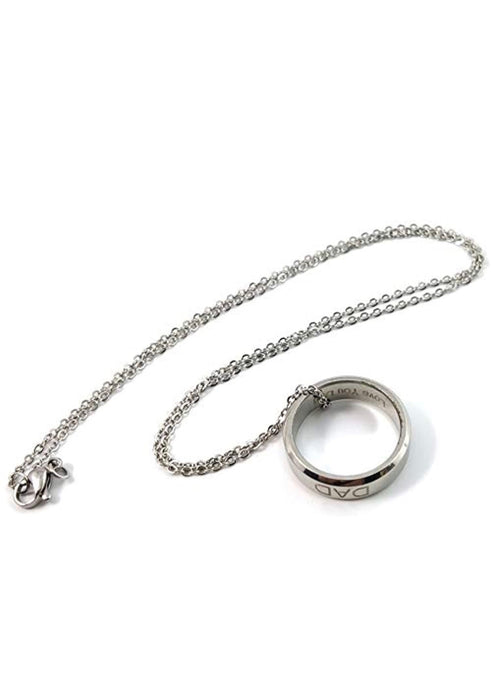 Titanium Steel Silver Dad Ring Necklace