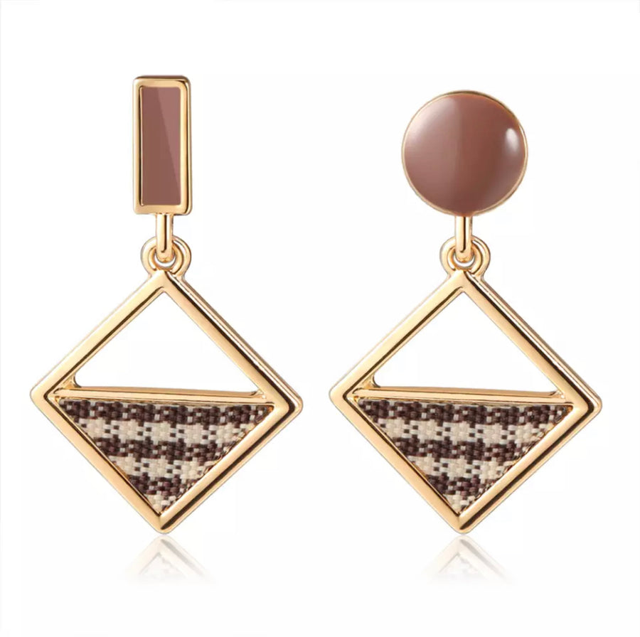 Brown and Gold Tone Drop Earring Collection