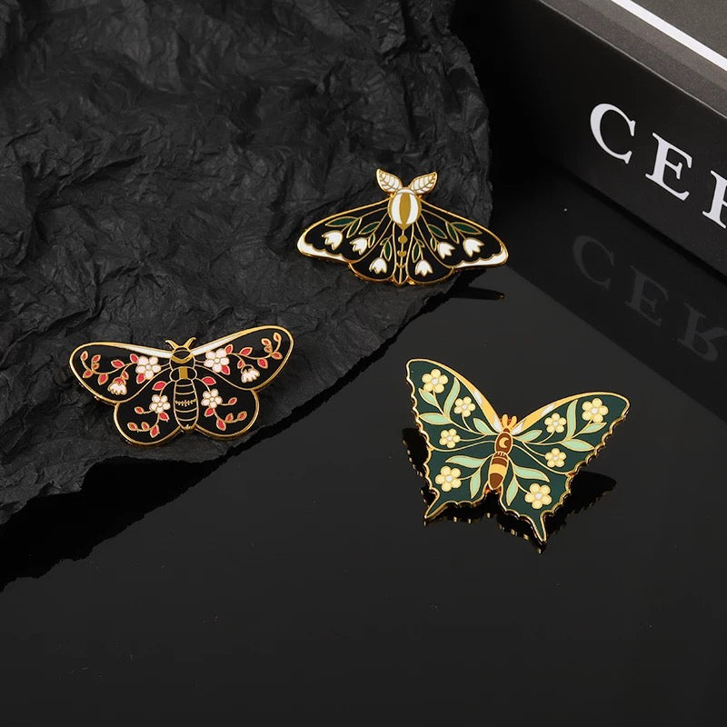 Gold Plated Butterfly  & Moth Brooch Collection