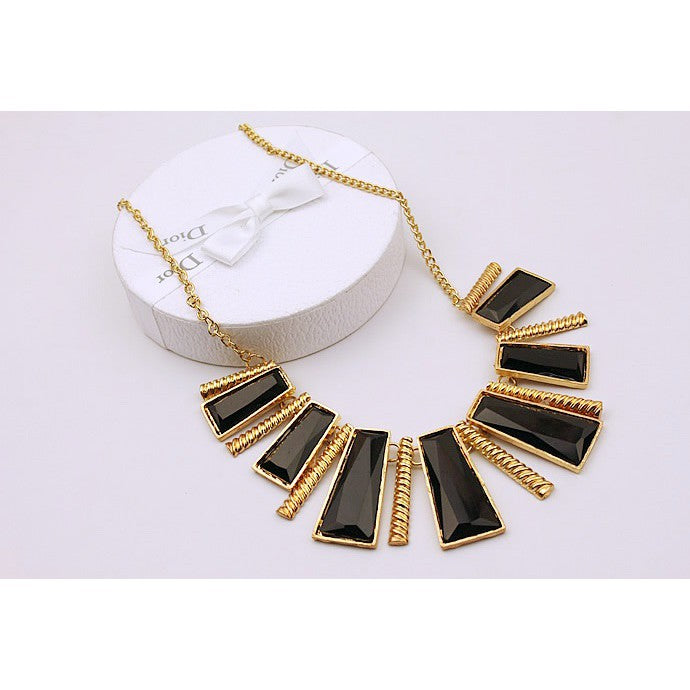 Black & White Mosaic Statement Necklace