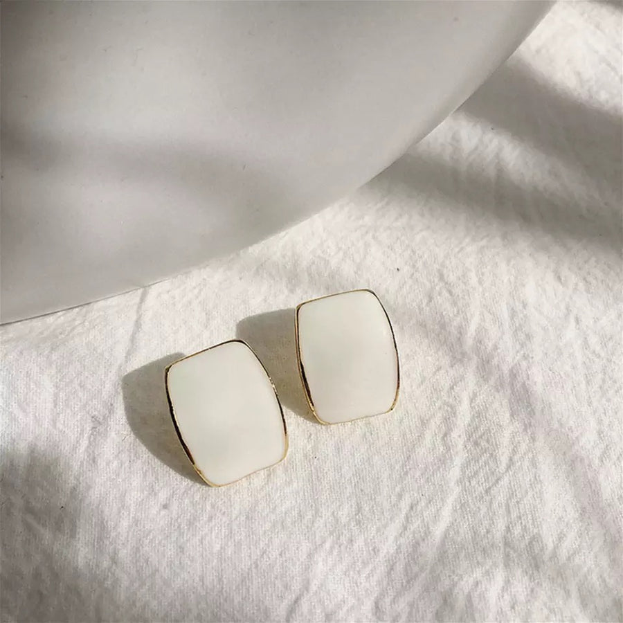 Plain Square Minimalist Clip On Earrings