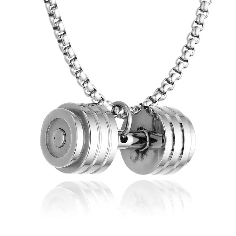Barbell Dumbbell Stainless Steel Necklace