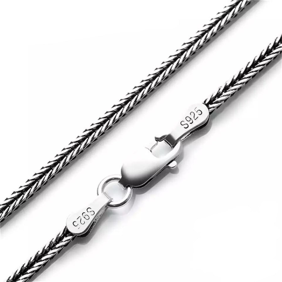 Sterling Silver S925 Foxtail Chain Necklace