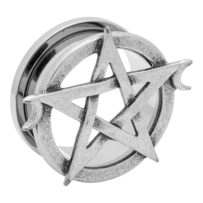 Pentagram Surgical Steel Ear Plugs | 8mm - 25mm