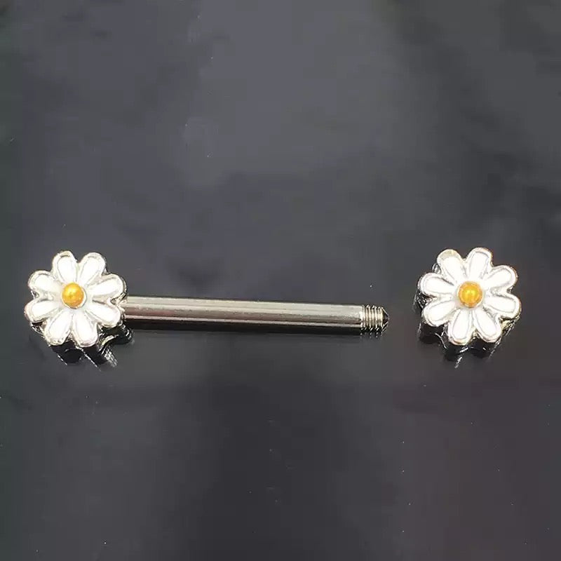 Surgical Steel Industrial Daisy Barbell Nipple Ring