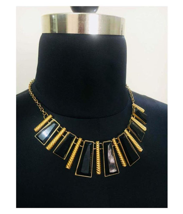 Black & White Mosaic Statement Necklace