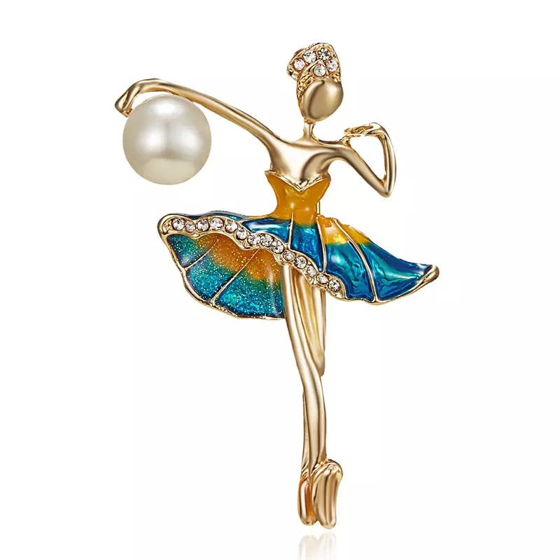 Ballet Dancer Crystal Brooch Collection