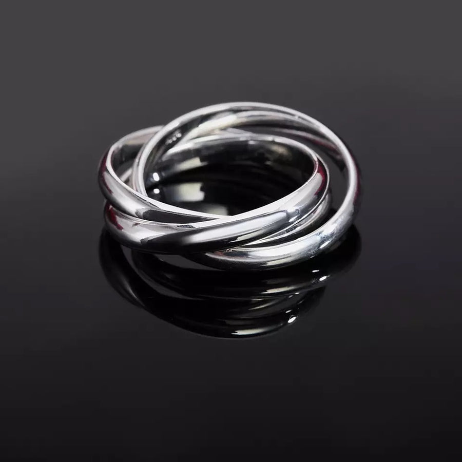 Sterling Silver Interlocking Stacked Ring