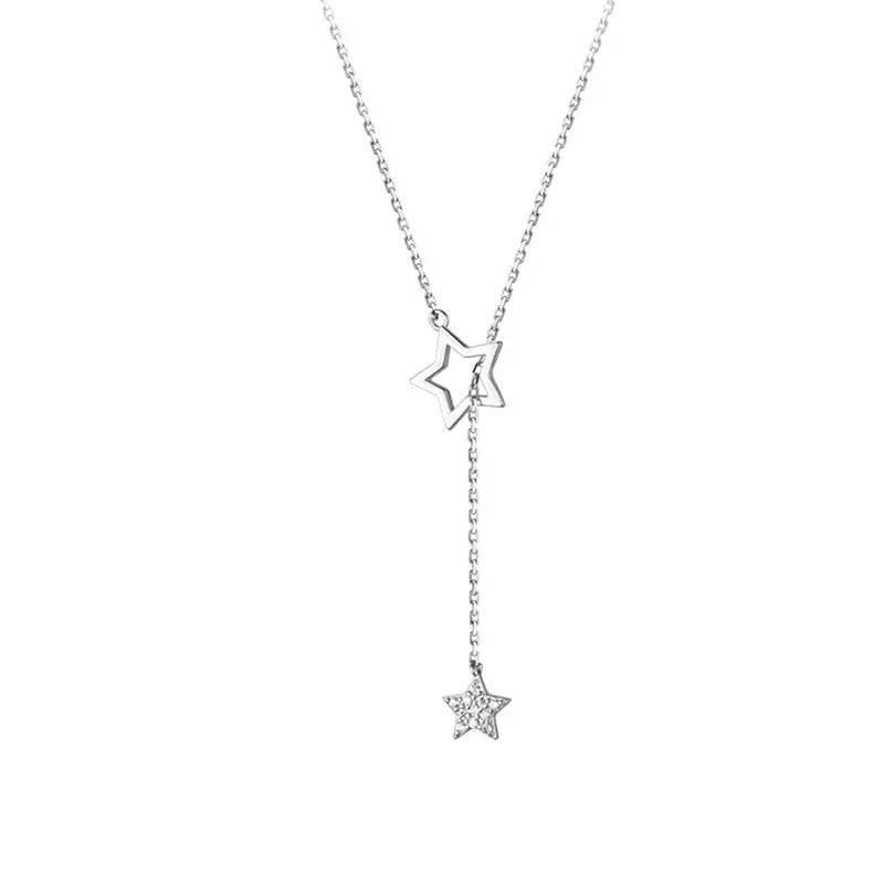 Sterling Silver Hanging  Star Necklace