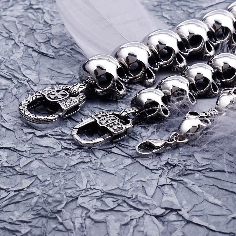 Men's Stainless Steel Skull Head Bracelet Collection