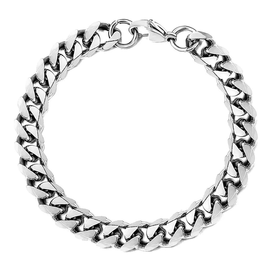 Curb Chain Bracelets 3mm - 11mm Silver, Gold & Black