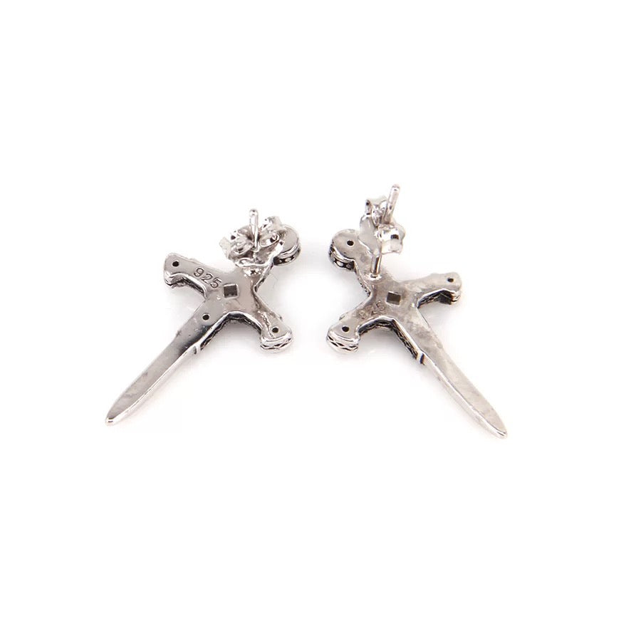 Sterling Silver Roman Sword Stud Earrings
