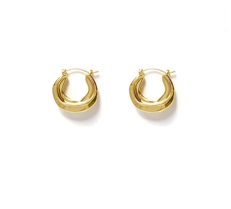 9ct Gold Filled 22mm Asymmetric Huggie Hoop Earrings