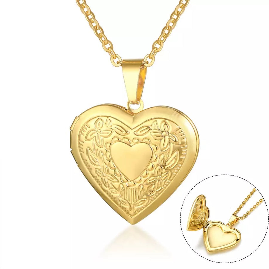 9ct gold filled heart locket necklace
