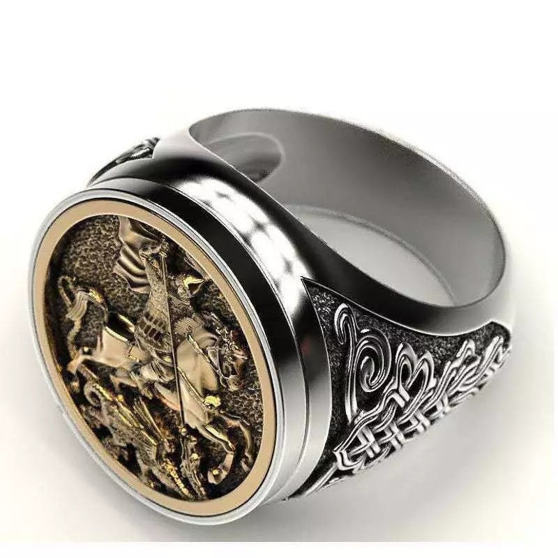Men's Gold Kings Knight Sovereign Ring — Halo’s London
