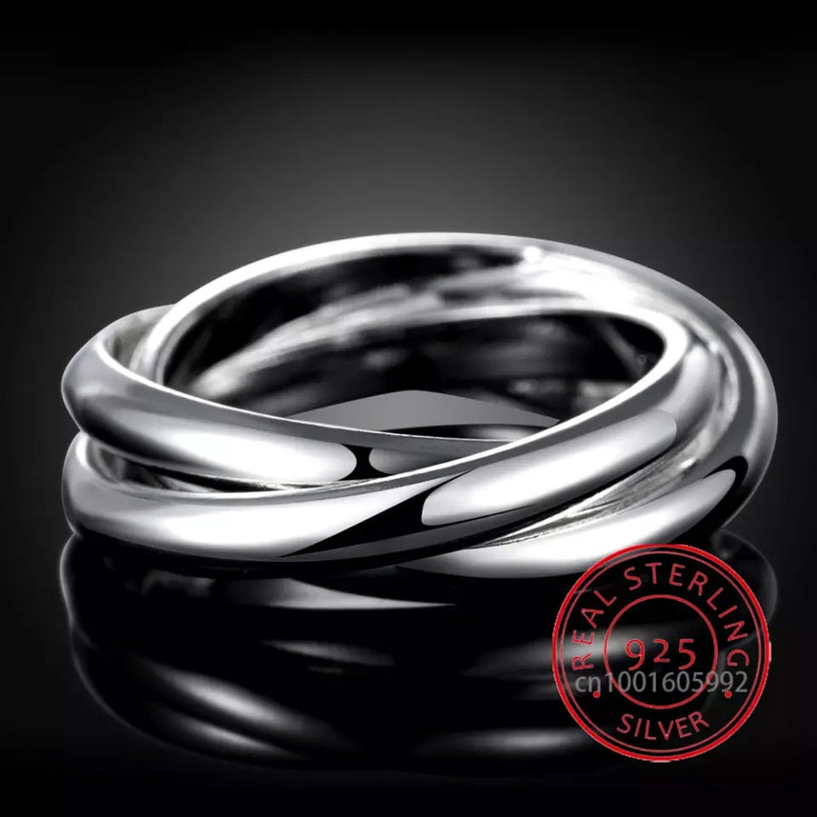 Sterling Silver Interlocking Stacked Ring
