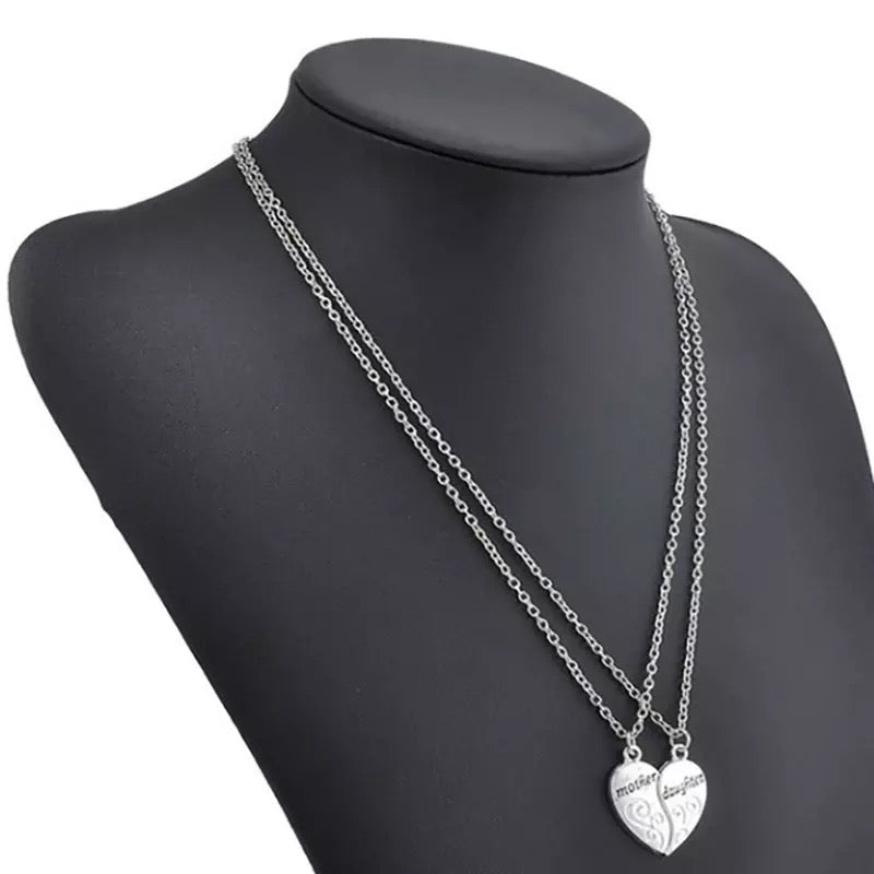 Mother & Daughter Love Heart Necklace
